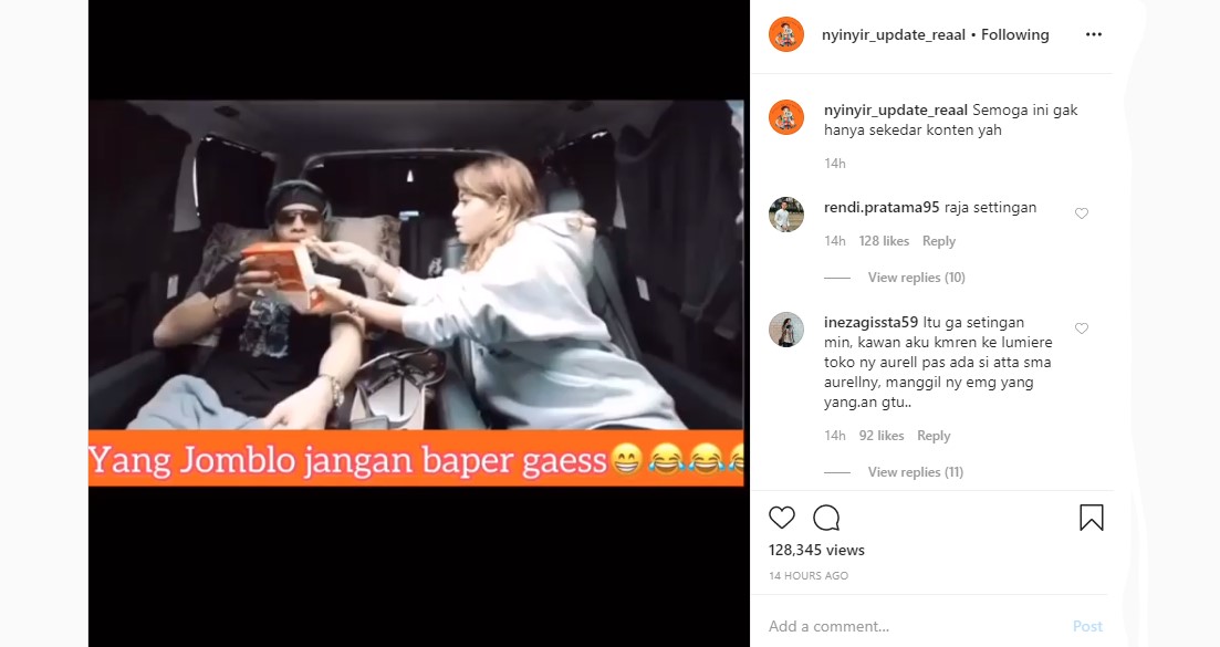 Usai Cium Tangan, Aurel Hermansyah Pamer Momen Suapi Atta Halilintar Direspons Begini