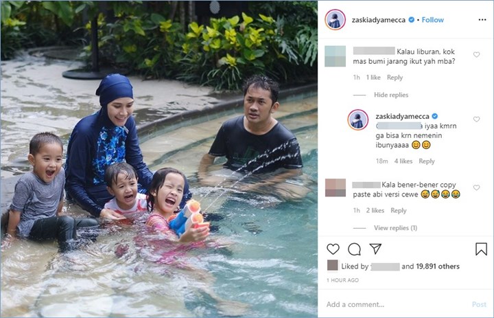 zaskia adya mecca menjawab pertanyaan warganet mengenai keberadaan anak-anak
