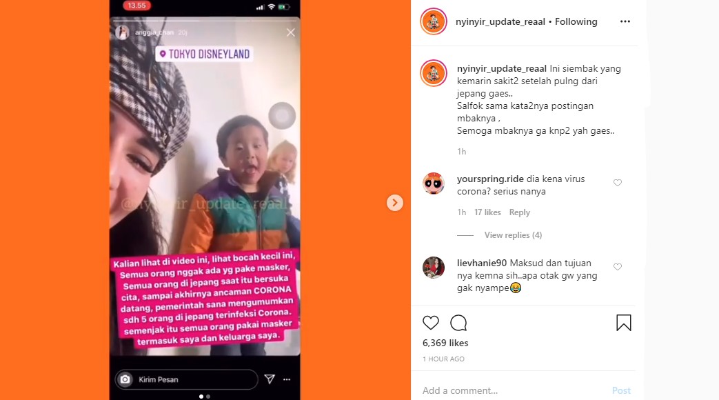 Anggia Chan Ngaku Sempat Absen Kenakan Masker Saat di Jepang, Sakit Usai Pulang Karena Virus Corona?