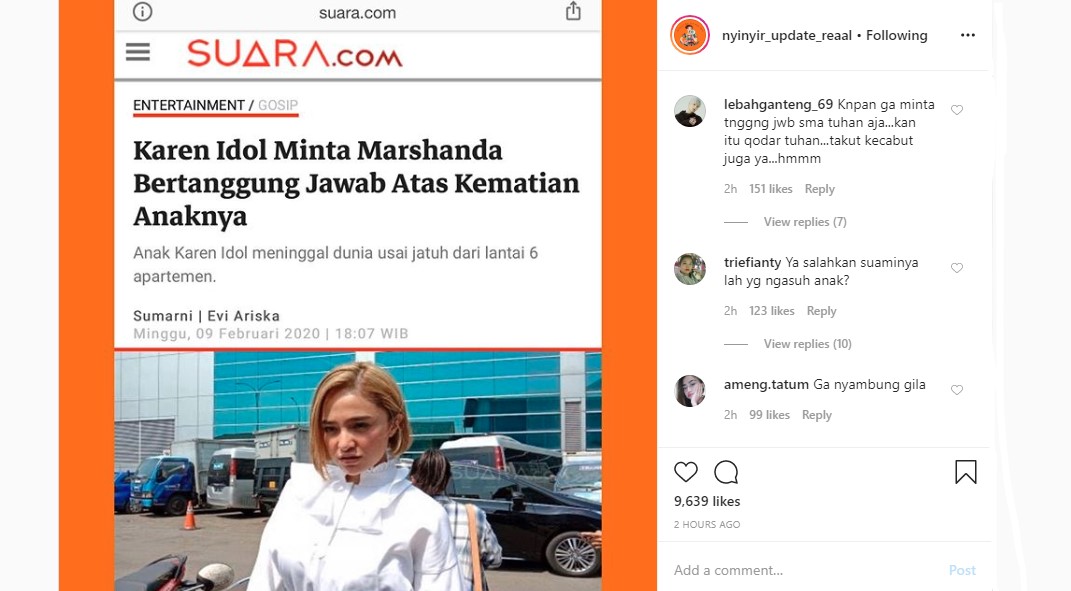 Karen Pooroe Minta Marshanda Bertanggung Jawab atas Kematian Putrinya, Sontak Bikin Hilang Respek?