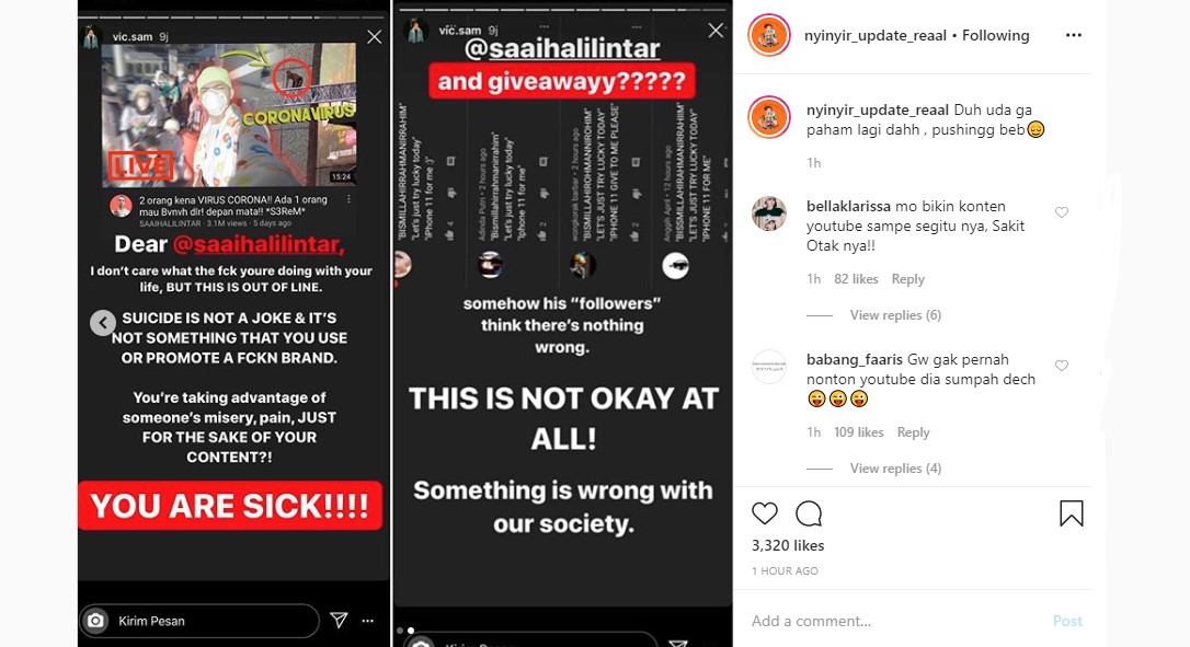 Saaih Halilintar Tampilkan Percobaan Bunuh Diri Live Seorang Penderita Virus Corona