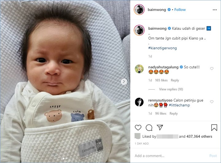 potret kiano tiger wong dikomentar oleh nadya hutagalung