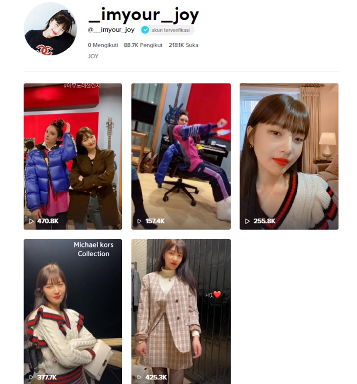 Tak Mau Kalah Hits, Joy Red Velvet Akhirnya Buka Akun TikTok