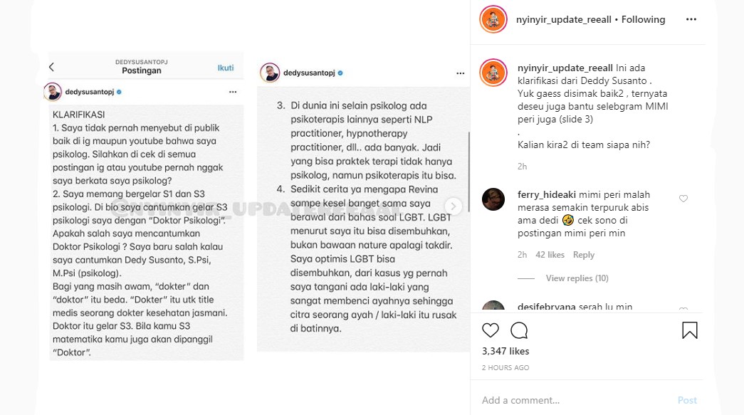 Dedy Susanto Tanggapi Tuduhan Revina VT Sambil Beber Bukti Lulus S3 Malah Tak \'Disambut\'