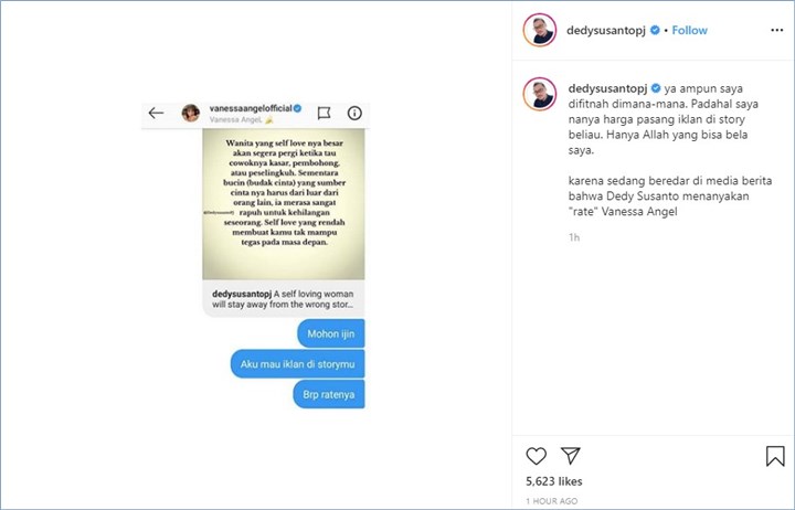 dedy susanto menyebutkan telah difitnah