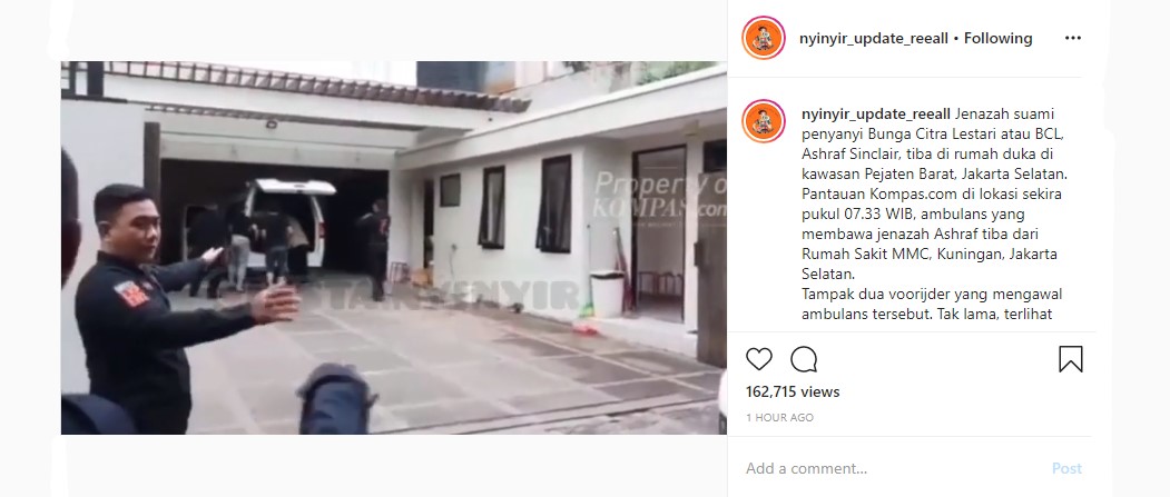 Jenazah Ashraf Sinclair Tiba di Rumah Duka, Ketegaran Bunga Citra Lestari Jadi Sorotan