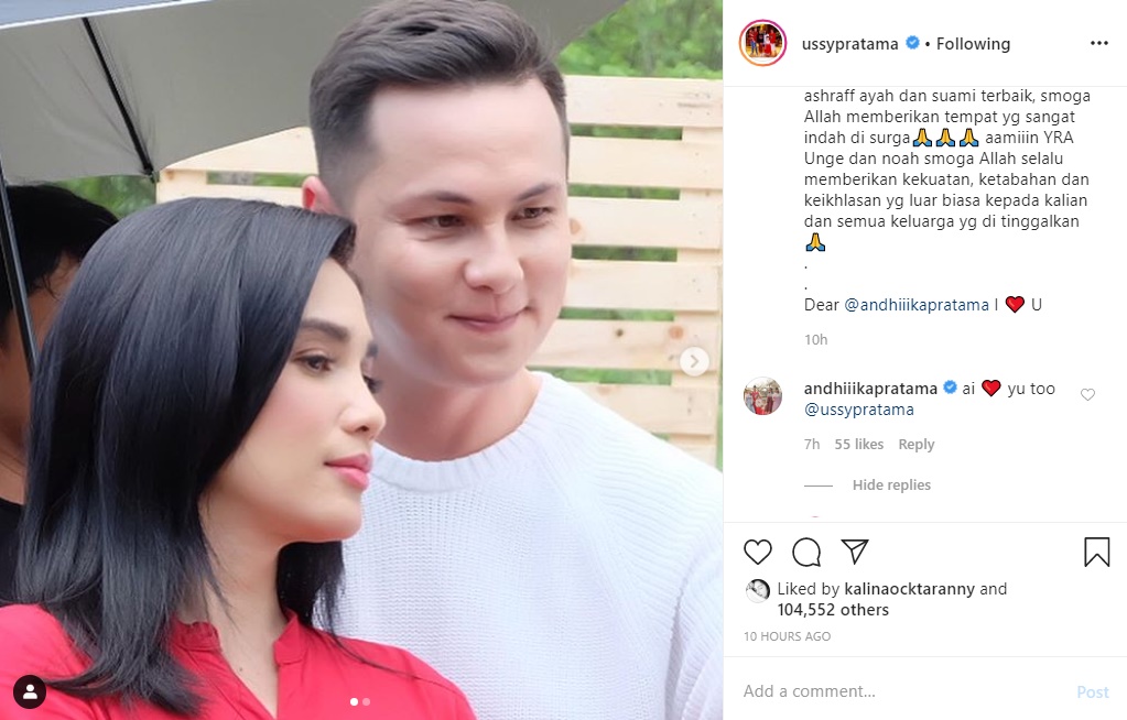 Pulang Melayat Ashraf Sinclair, Ussy Sulistiawaty dan Andhika Pratama Saling Lakukan Ini