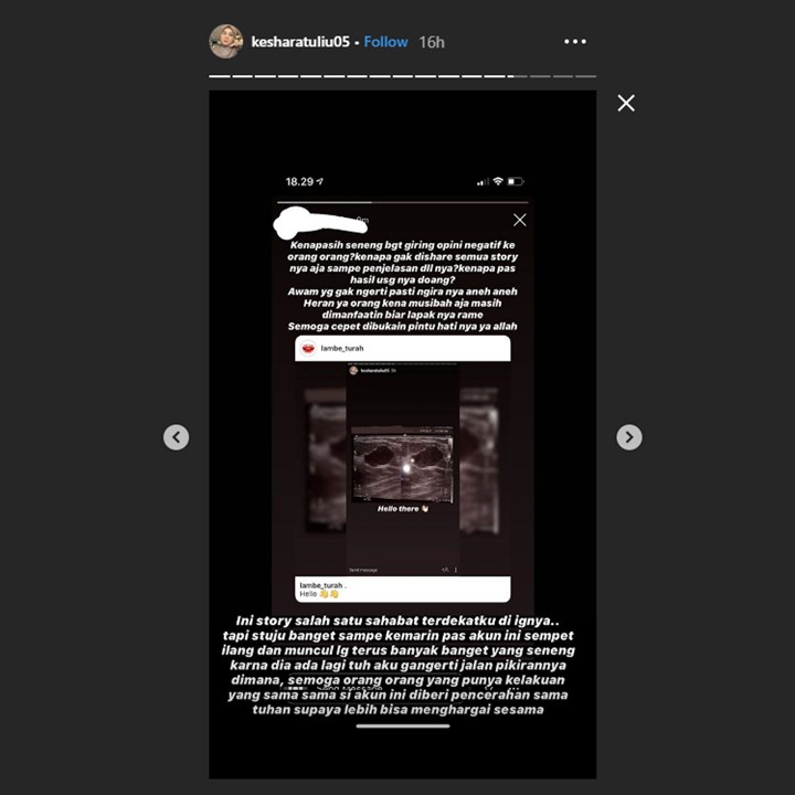 kesha ratuliu instagram story