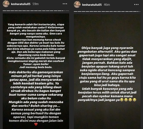 Idap tumor Payudara, Kesha Ratuliu Tegas Wanti-wanti Soal Ini Usai Disarankan Pengobatan Alternatif