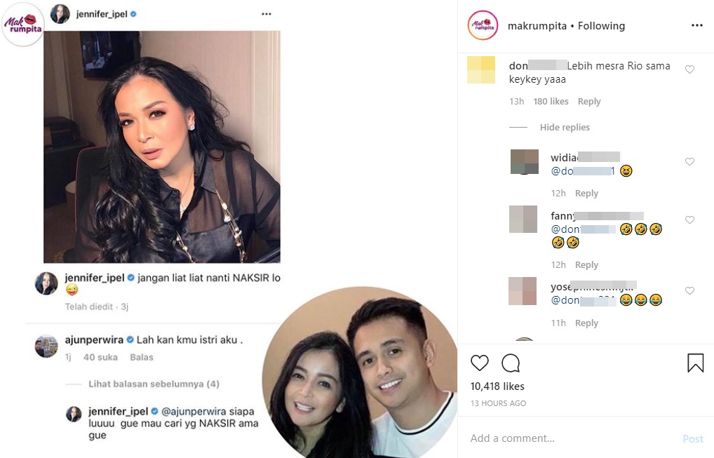 Lagi-lagi Tengkar di Sosmed, Ajun Perwira dan Jennifer Ipel Dibandingkan dengan Rio-Kekeyi