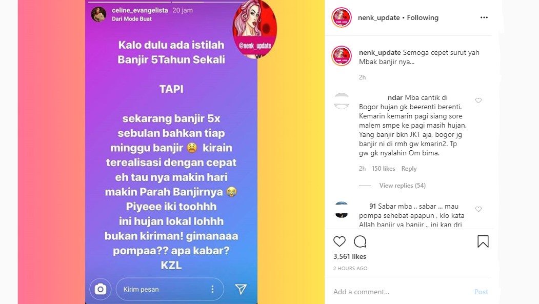 Celine Evangelista Lagi-Lagi Keluhkan Soal Banjir, Cibiran Langsung Menyeruak?