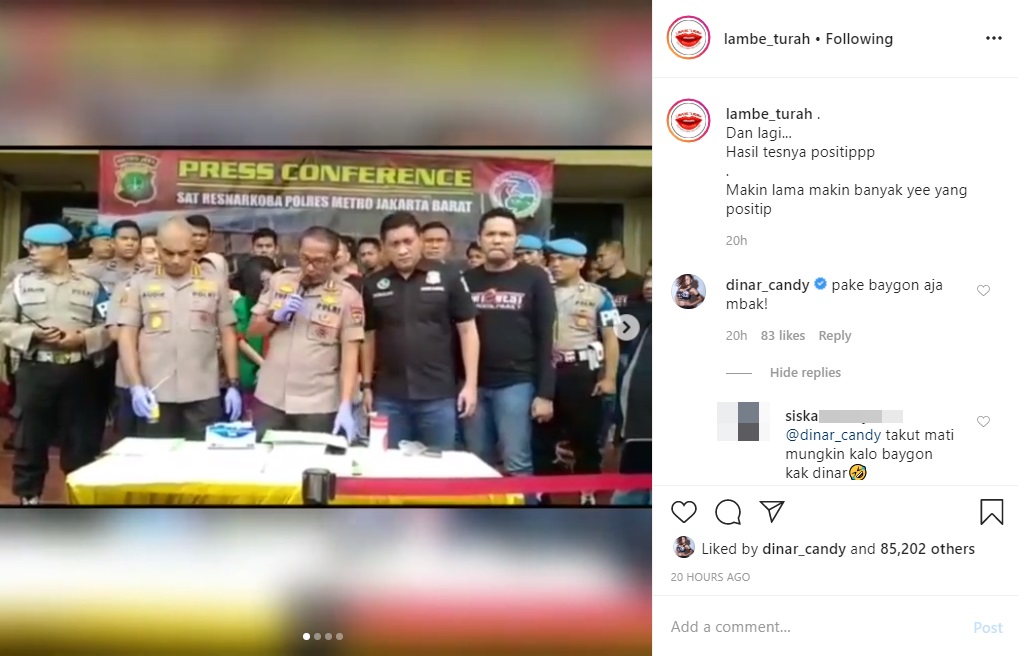 Artis Vitalia Sesha Positif Narkoba, Komentar ‘Ngegas’ Dinar Candy Jadi Sorotan