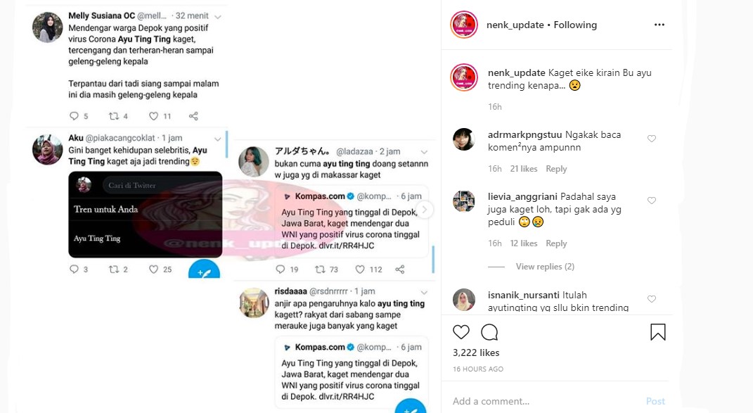 Tanggapi Soal Corona, Ayu Ting Ting Langsung Jadi Trending Topic Malah Diledek Habis-Habisan