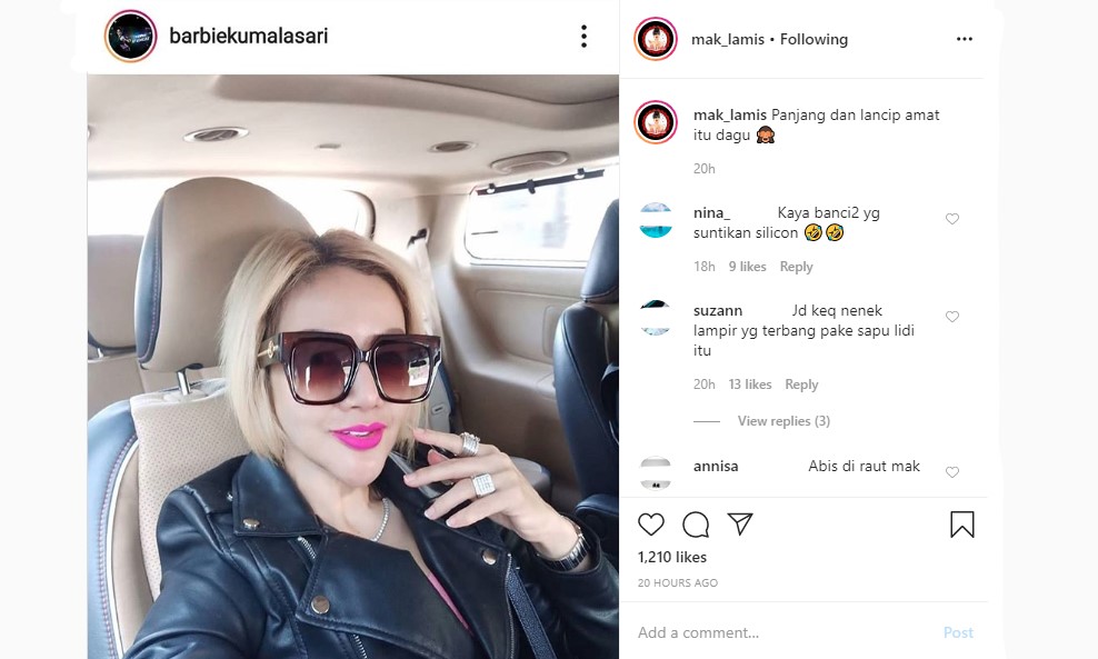 Barbie Kumalasari Pamer Selfie Terbaru, Bentuk Dagu Malah Jadi Bahan Tertawaan