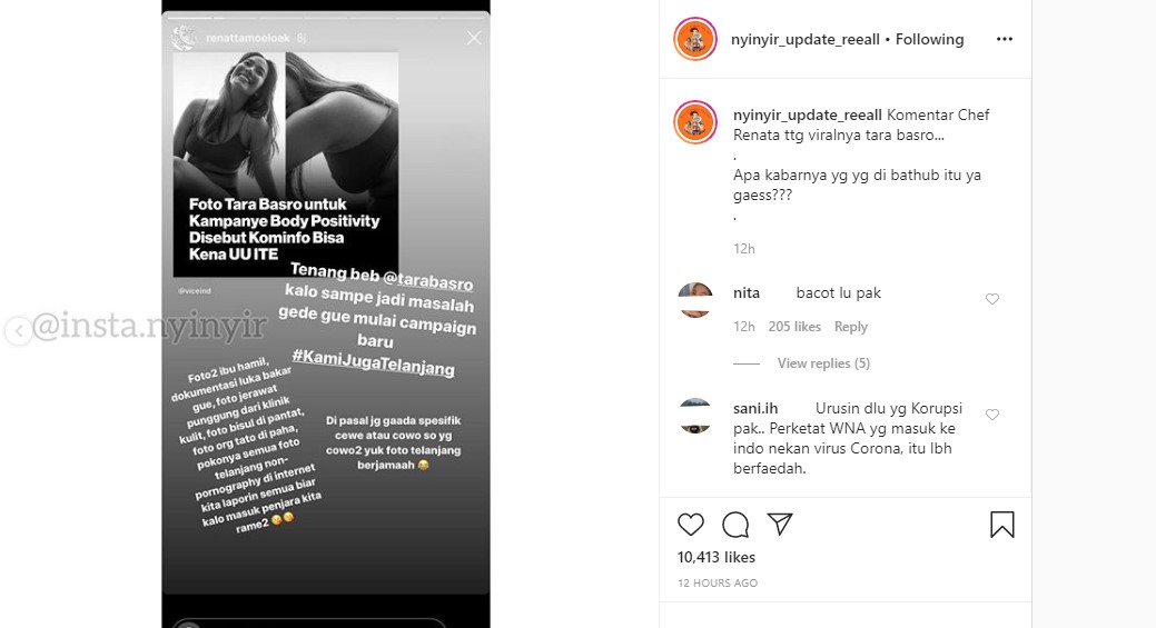 Pasang Badan untuk Tara Basro, Renatta Moeloek Janji Bakal Lakukan Kampanye Ini