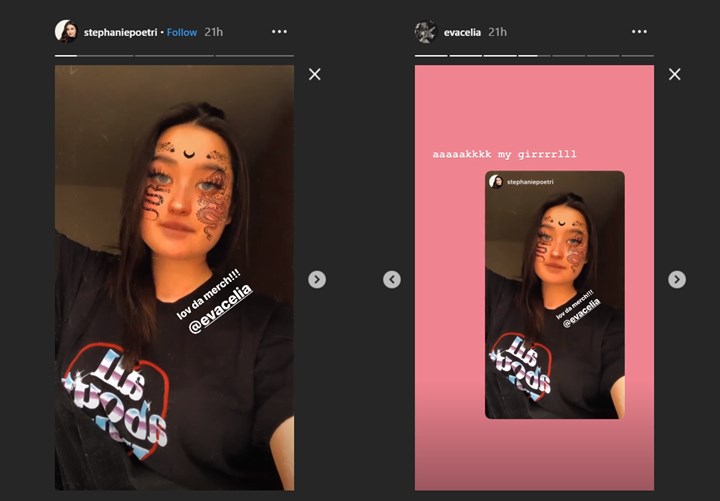 stephanie poetri dan eva celia ternyata cukup akrab