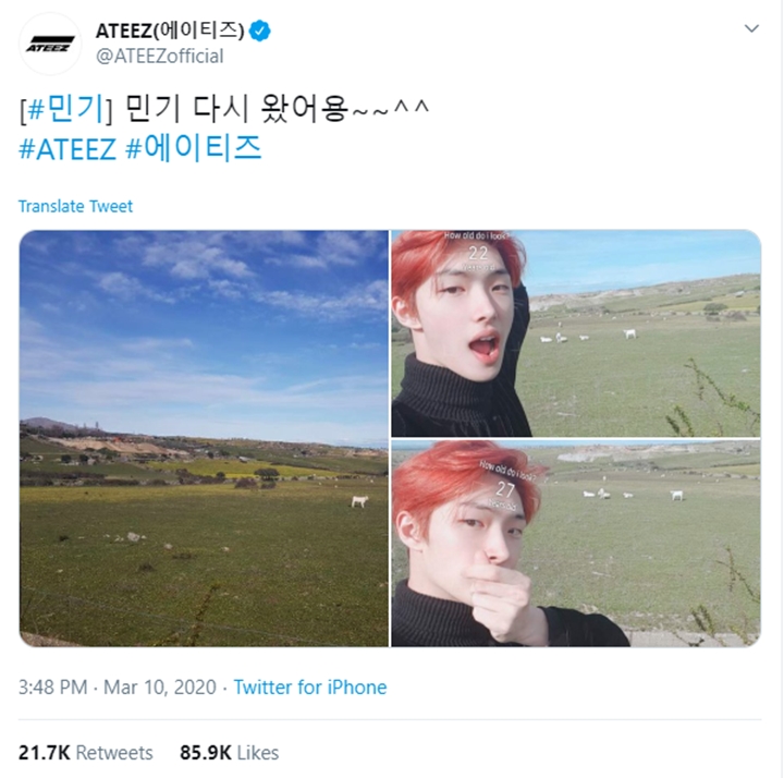 Ateez Mingi ungah foto filter tebak umur