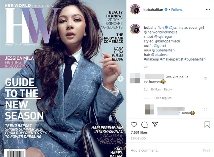 jessica mila dikira paula verhoeven di sampul majalah