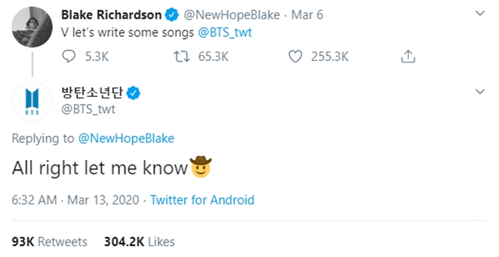 Blake New Hope Club ajak V kolaborasi