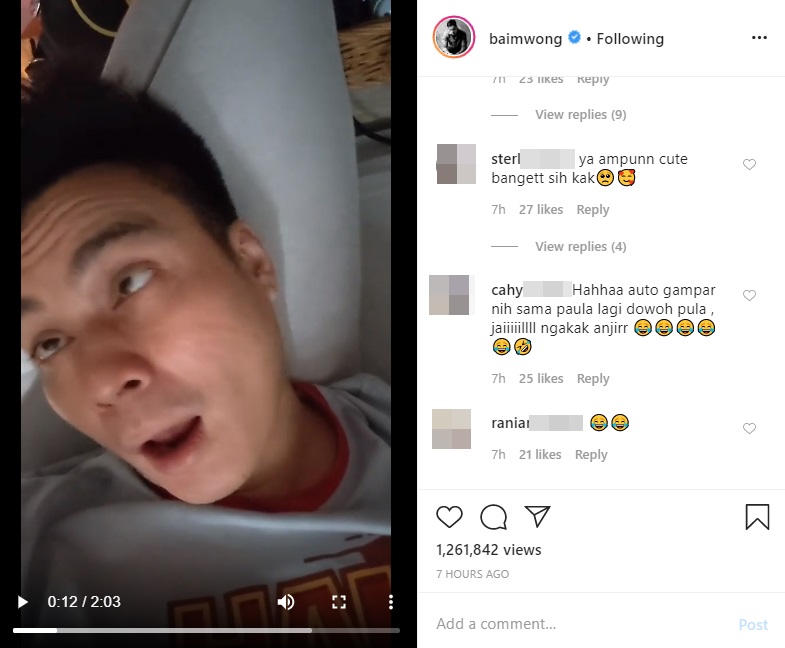 Tak Kapok, Baim Wong Berulah Lagi Jahili Paula Verhoeven saat Sang Istri Tertidur