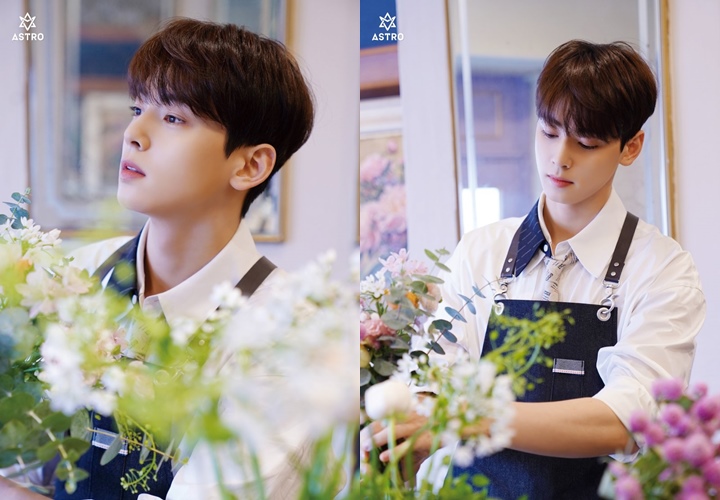 Pemotretan Grup, Cha Eun Woo ASTRO Tunjukkan Pesona Jadi Penjual Bunga Idaman Hati