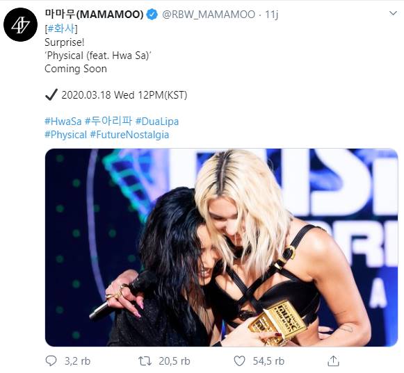 Hwasa Mamamoo Bakal Duet Bareng Dua Lipa, Lagunya Segera Rilis