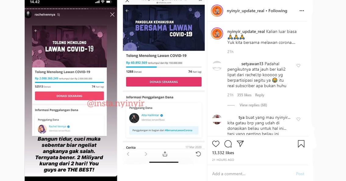Rachel Vennya Raup Uang Donasi Rp 2 M Sedang Atta Masih Puluhan Juta, Kecurigaan Ini Sontak Muncul