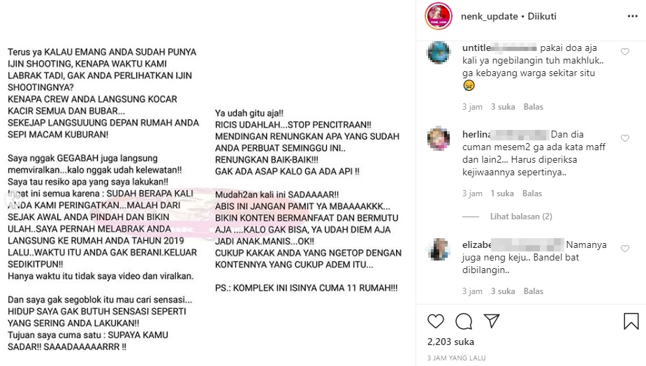 Ria Ricis Beri Klarifikasi, Tetangga ‘Patahkan’ Lagi Pembelaan Diri Adik Oki Setiana Dewi?