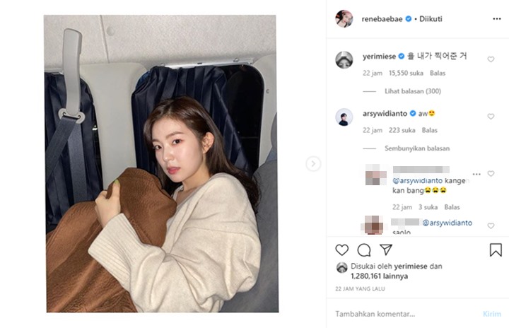 Irene Red Velvet Bak Baru Bangun Tidur, Arsy Widianto Terciduk Beri Tanda Cinta