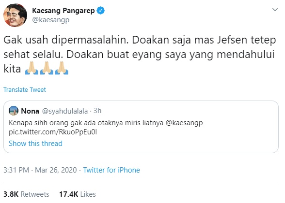Mendiang Ibunda Jokowi Dihina Pengguna Facebook, Kaesang Pangarep Buka Suara