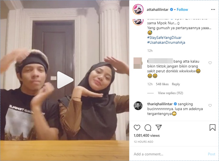 adik atta halilintar, thariq halilintar protes lantaran merasa dilupakan