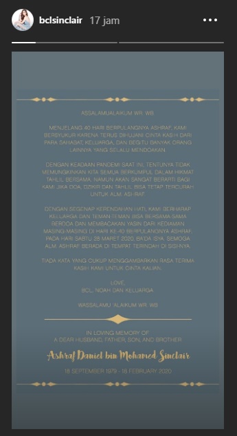 Tak Adakan Tahlilan 40 Hari Kepulangan Ashraf Sinclair, Begini Harapan Besar BCL