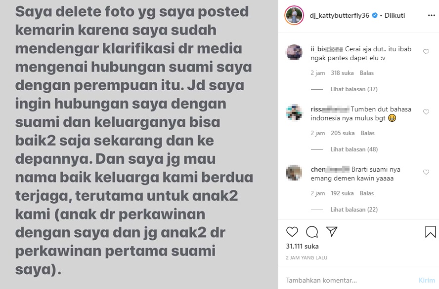 DJ Katty Butterfly Perbaiki Nama Suami, Malah Timbulkan Kecurigaan Ini