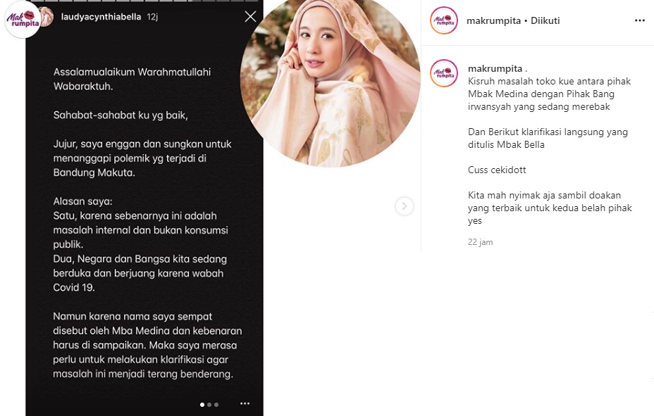 Laudya Cynthia Bella Tegaskan Hal Ini Usai Namanya Terseret di Kisruh Irwansyah-Medina Zein