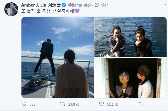 Sulli Ulang Tahun, Amber Posting Foto Kenangan Manis Mereka