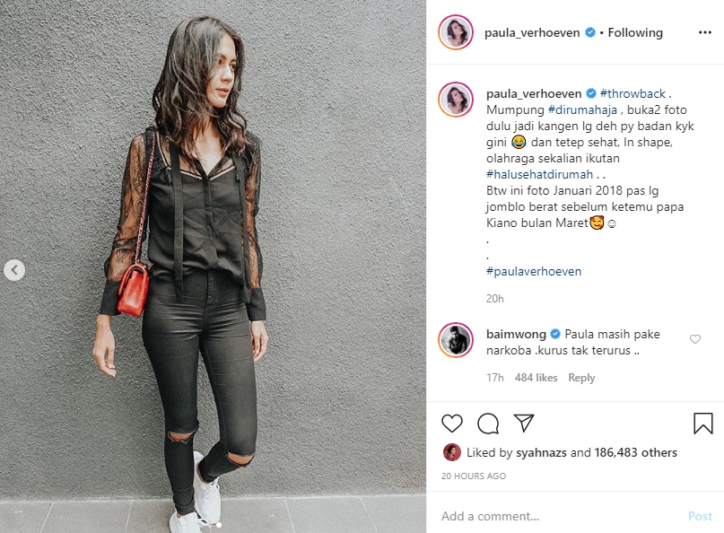 Paula Verhoeven Pamer Foto Bertubuh Kurus, Celetukan Baim Wong Picu Perdebatan Sengit Publik