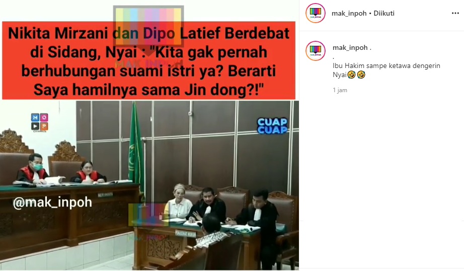 Adu Mulut dengan Dipo Latief, Pernyataan Nikita Mirzani Undang Gelak Tawa Hakim