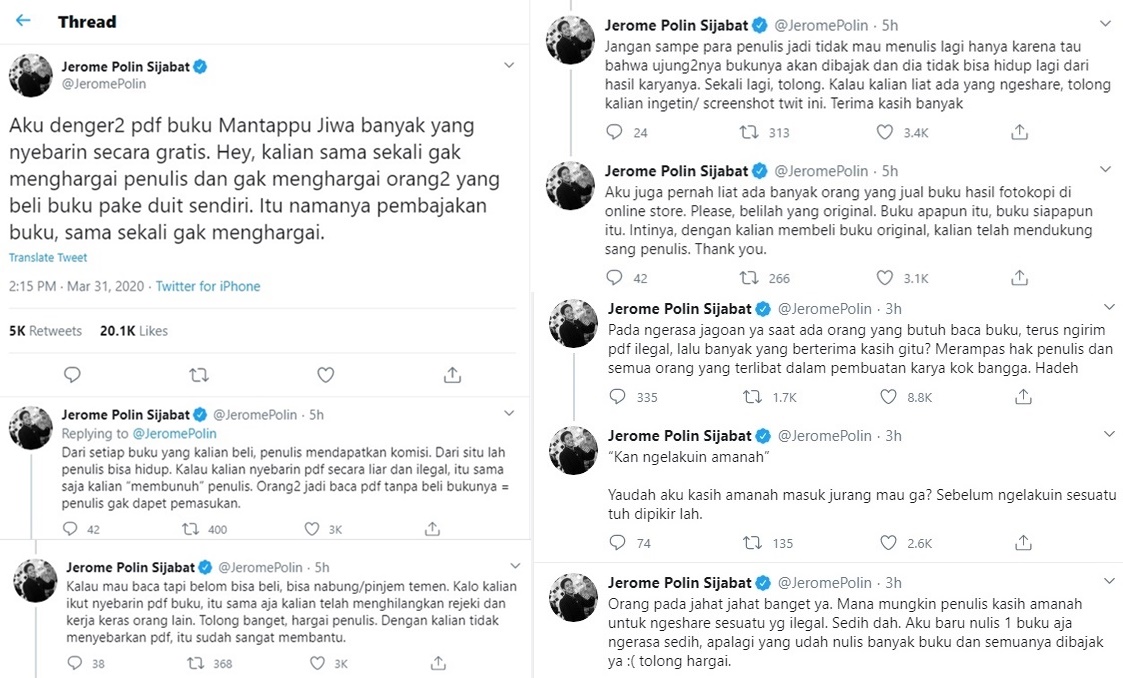 jerome mengungkapkan rasa kecewa