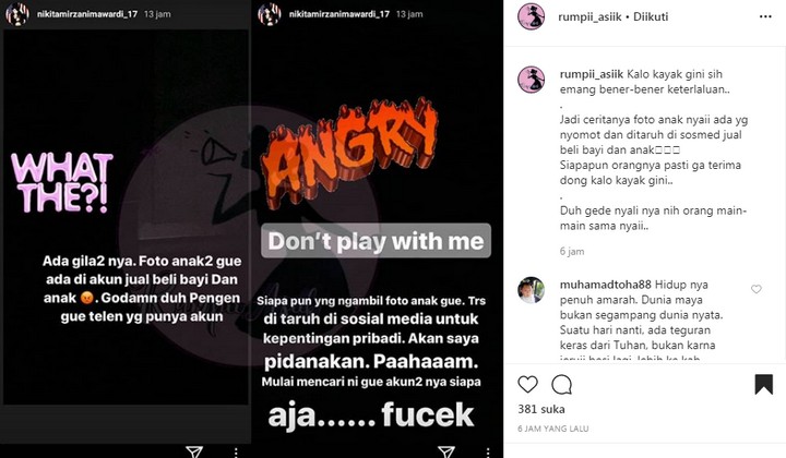 Nikita Mirzani Geram Foto Buah Hati Dicatut Akun Bodong Jual Beli Bayi, Reaksi Warganet Mengejutkan