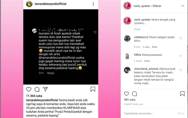 Tamara Bleszynski Dituduh Keji Seorang Netizen, Eks Istri Mike Lewis Ambil Tindakan Ini