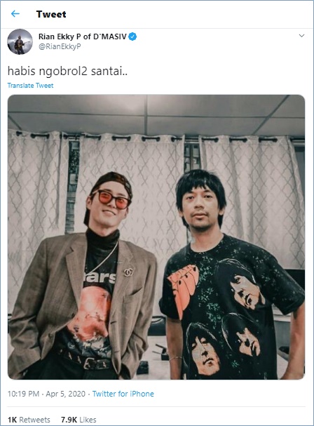 rian d\'masiv edit foto bareng suho exo