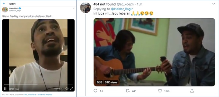 glenn fredly sempat menyanyikan lagu-lagu islami