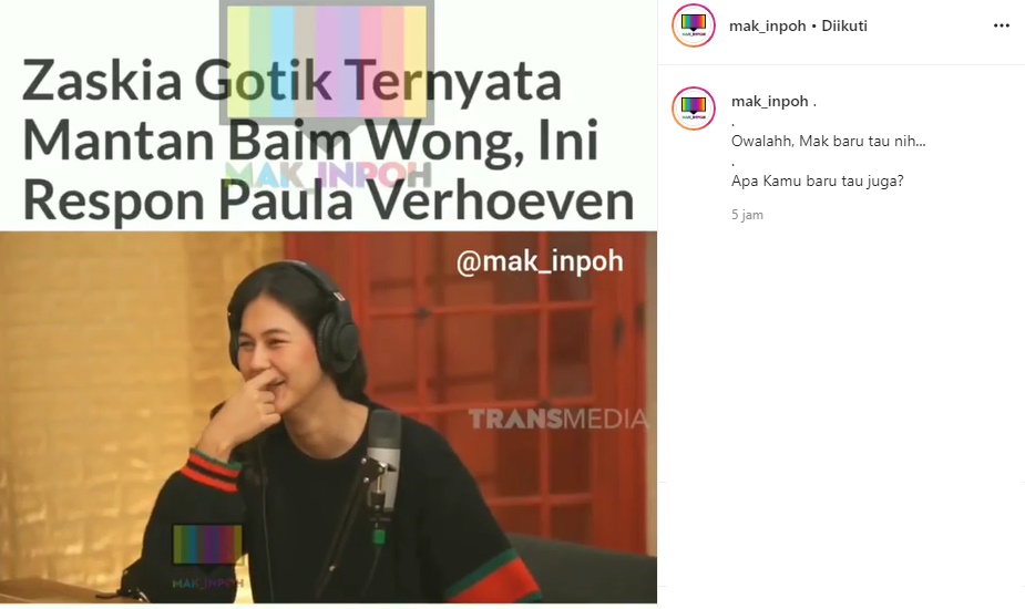 Diledek Raffi Soal Mantan Pacar Baim Wong, Jawaban Paula Verhoeven Bikin Suami Nagita Tak Berkutik
