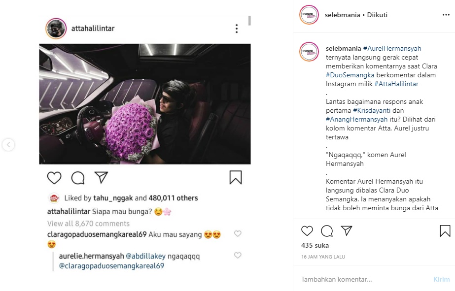 Atta Halilintar Digoda Clara Gopa Duo Semangka, Aurel Hermansyah Beri Reaksi di Luar Dugaan