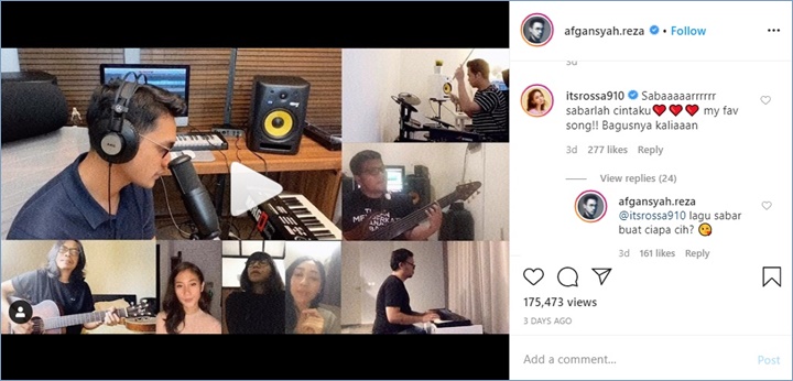 afgan dan rossa saling berinteraksi manis di instagram