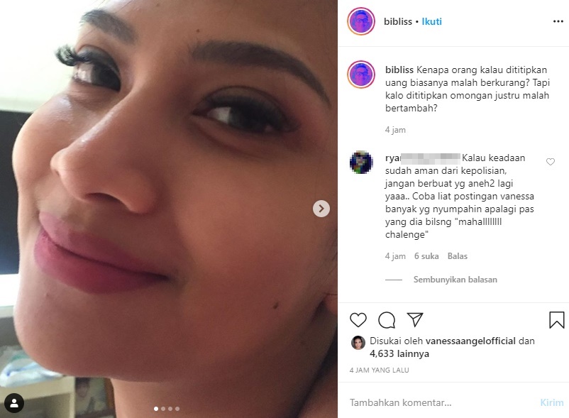 Vanessa Angel Diminta Tak Neko-neko Lagi, Simak Jawaban Kalem Bibi Ardiansyah