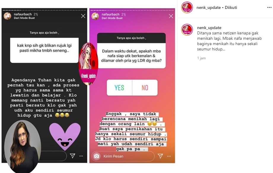 Diminta Rujuk Demi Anak, Nafa Urbach Bicara Soal Agenda Tuhan