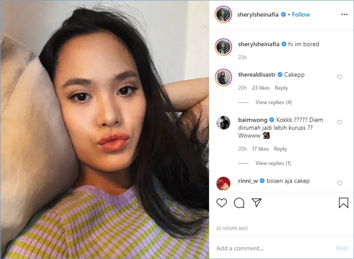 para selebriti terlihat ramai membubuhkan komentar di unggahan terbaru sheryl sheinafia di Instagram