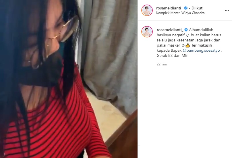 Tutup Kolom Komentar, Rosa Meldianti Unjuk Video Lakukan Rapid Test Begini Hasilnya