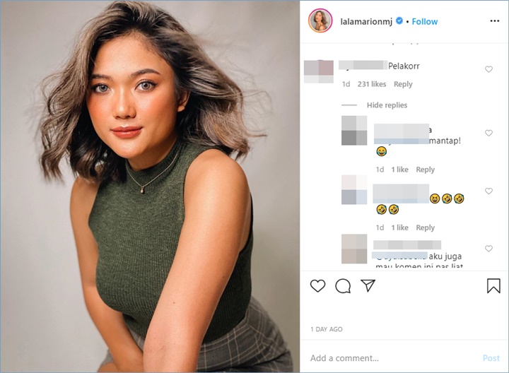 marion jola disebut cocok untuk mendapatkan peran sebagai pelakor jika berkesempatan untuk berlaga di sebuah drama